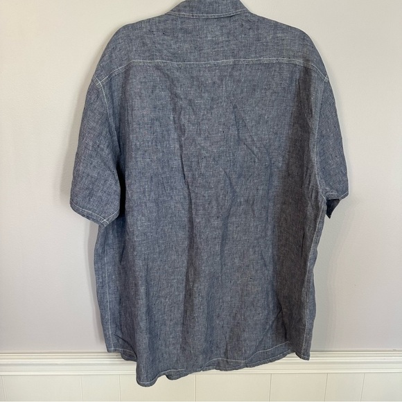 Tommy Bahama Men’s Short Sleeve Chambray Linen Button Front Shirt Sz XXL GUC - Picture 8 of 8